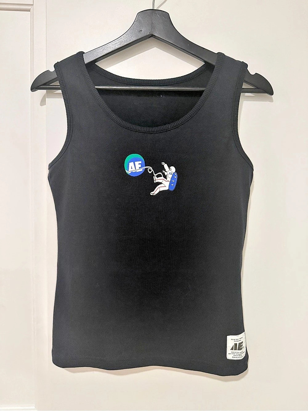 ADERERROR Black Ribbed Tank Top Size Small